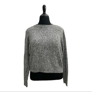Black and White Marled Knit Sweater